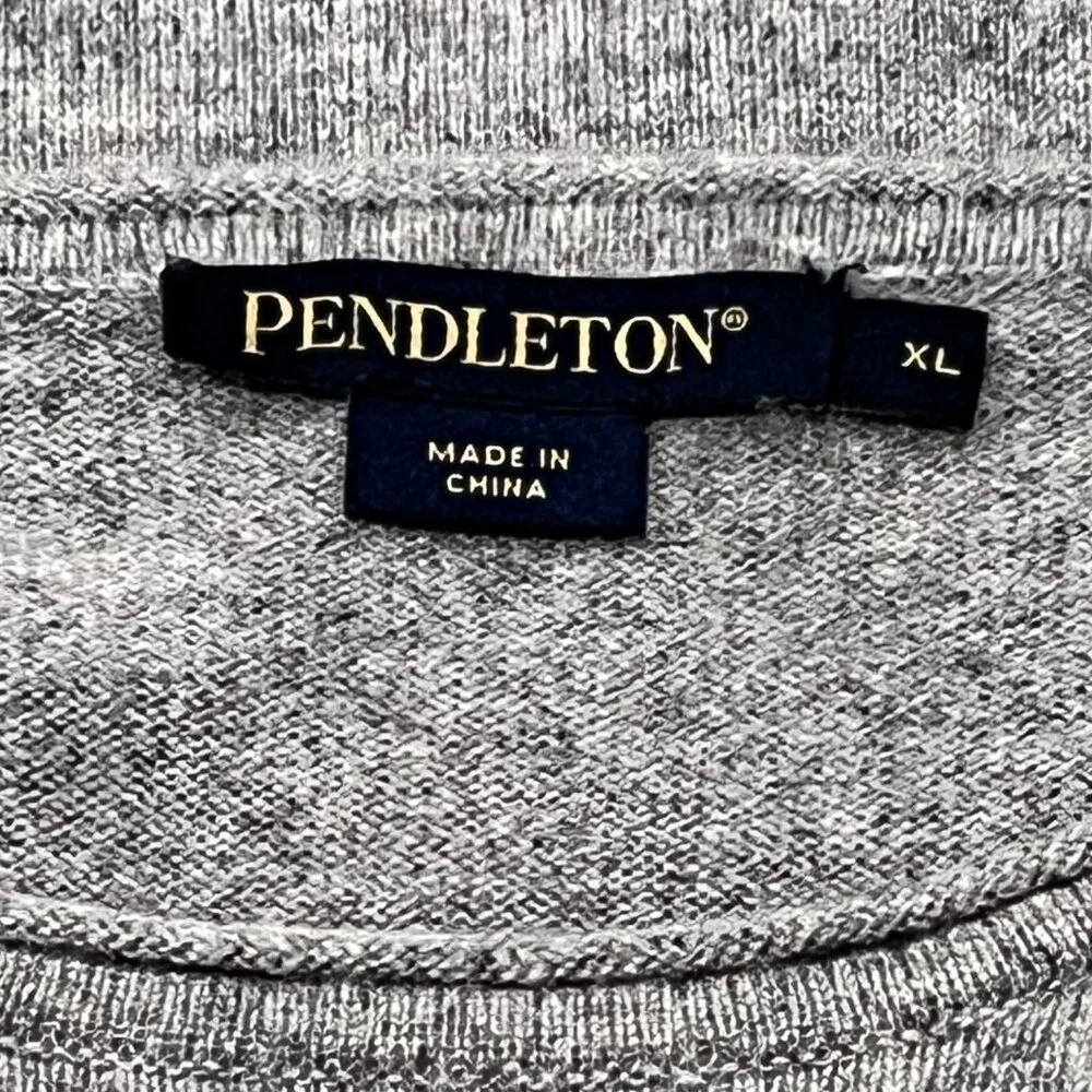 Pendleton Long Sleeve Round Neck Knit Sweater, Gray, XL